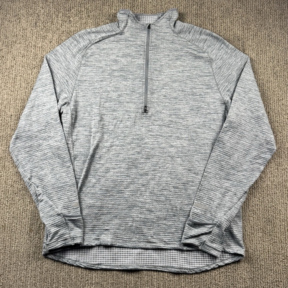 Nike Mens XL Element Sphere 1/2 Zip Pullover Dri Fit Running Waffle Fleece Grey